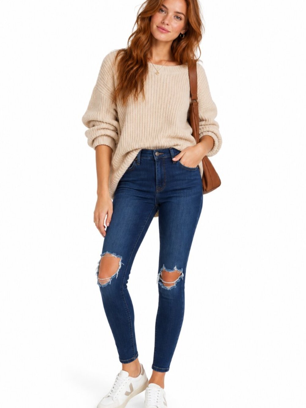 Free People Busted Knee Skinny Jeans 29 Dark Wash High Rise Distressed Denim